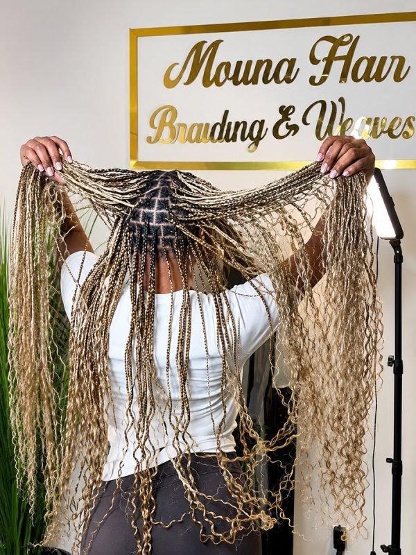 Boho knotless braids by Mouna Hair Braiding and Weaves