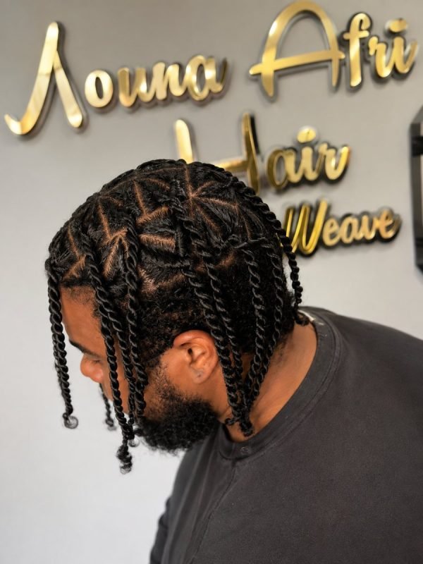 Men's braided style by Mouna Hair Braiding and Weaves